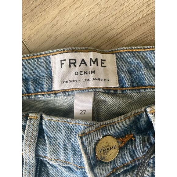 NWT Women’s FRAME Cropped Wide Leg Jeans Pants Raw Hem 27 - Picture 6 of 7